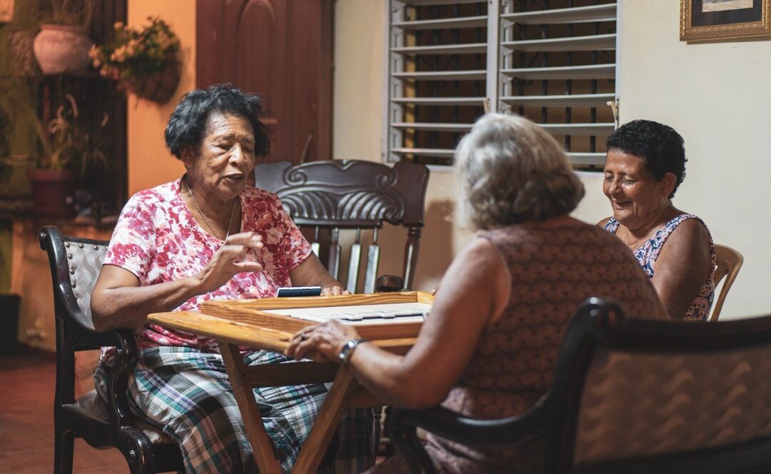 group of seniors socializing