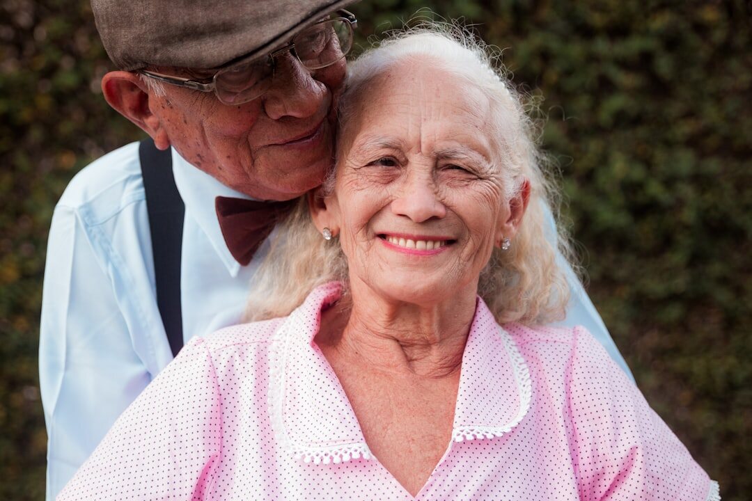 happy seniors smiling together