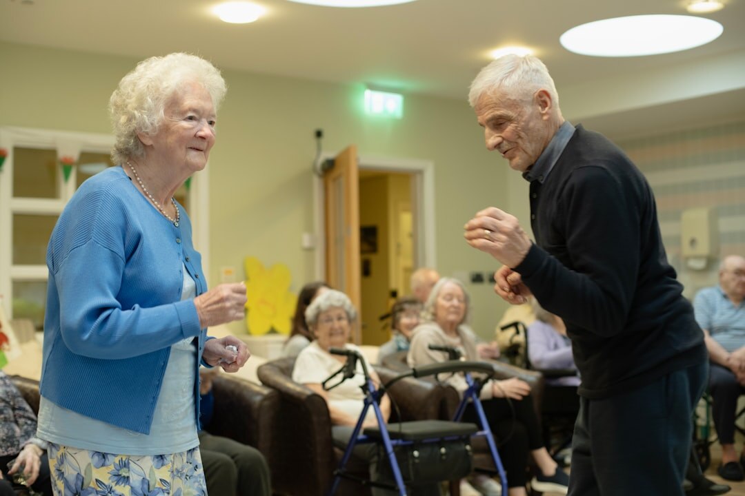 seniors exercising together