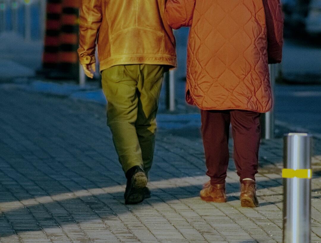 senior couple walking